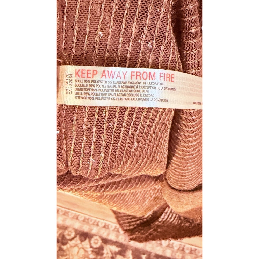 Intimately Free People Copper Gold Rush Sequin Stretch Top Womens M Brown Crew - Picture 7 of 7